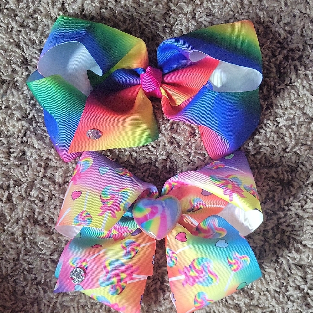 Vibrant Rainbow Hair Bows Set